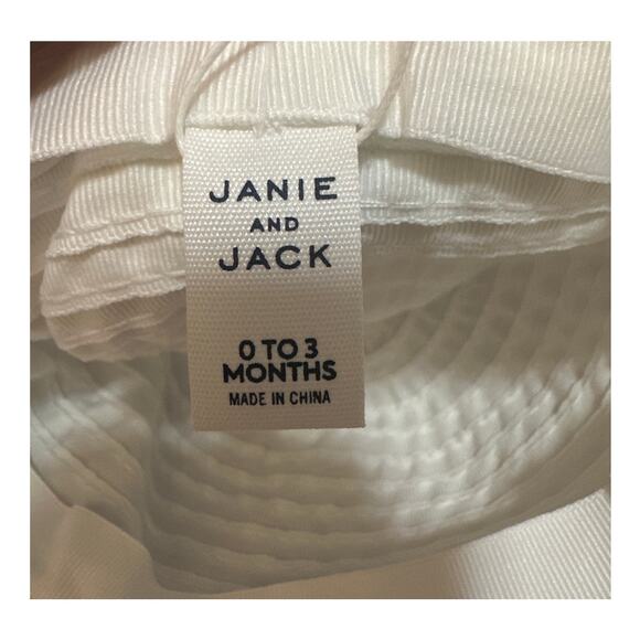 Janie and Jack Pleated Ribbon Hat White Size 0-3 months New with tags - Picture 4 of 4
